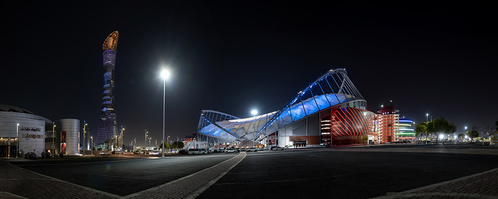 Fußball, Qatar Stars League, Qatar SC - Al Duhail SC. Football, Katar, Liga, pictures of the Stadium and match 10.08.2024, soccer